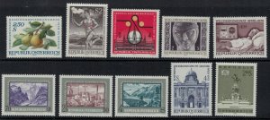 Austria 1972 Complete Commemoratives - MNH