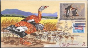 Russ Hamilton Hand Painted FDC for the Federal 1990 Duck Stamp