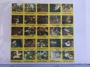 Manama Block of 25 Masterpiece Paintings Stamps R26019