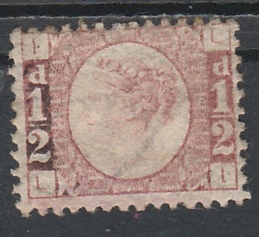 GREAT BRITAIN 1870 QV 1/2D PLATE 4 