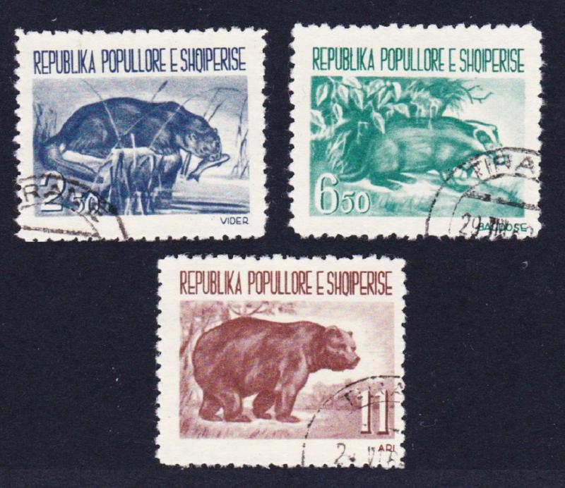 Albania Badger Bear Otter Fauna 3v Cancelled SG#673-675 MI#627-629 CV£10+