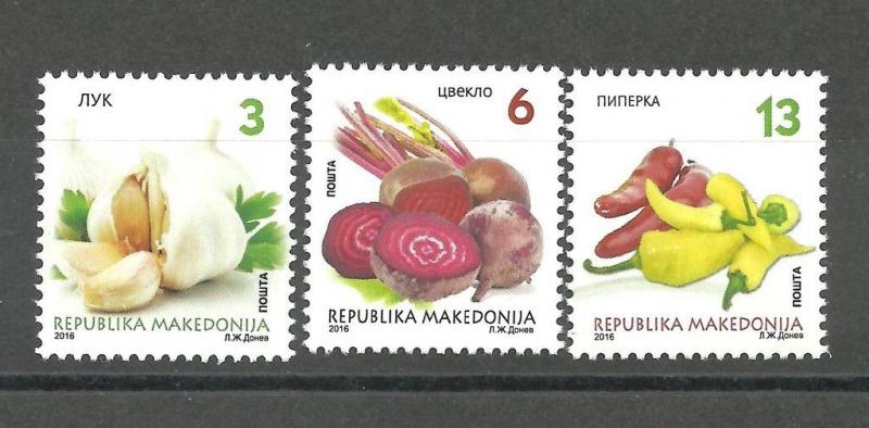 Macedonia 2016 Vegetables Onions Beet Peppers Flora Plants MNH