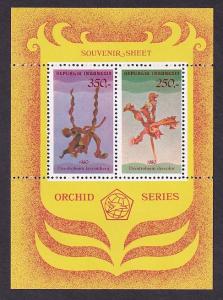 Indonesia   #1110  MNH   1980   sheet  orchids