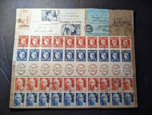 1949 Registered France Souvenir Cover Front Paris IX to Columbia LA USA