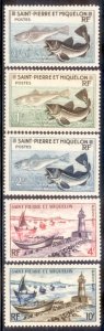 St. Pierre & Miquelon 1957 SC# 351-5 Fish MNH-OG E170