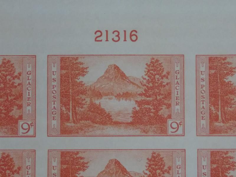 RIV: US NGAI 764 Plate Block of Six mint 9 cent Glacier National Park Farley 2R