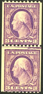 U.S. #489 MINT LINE PAIR OG NH