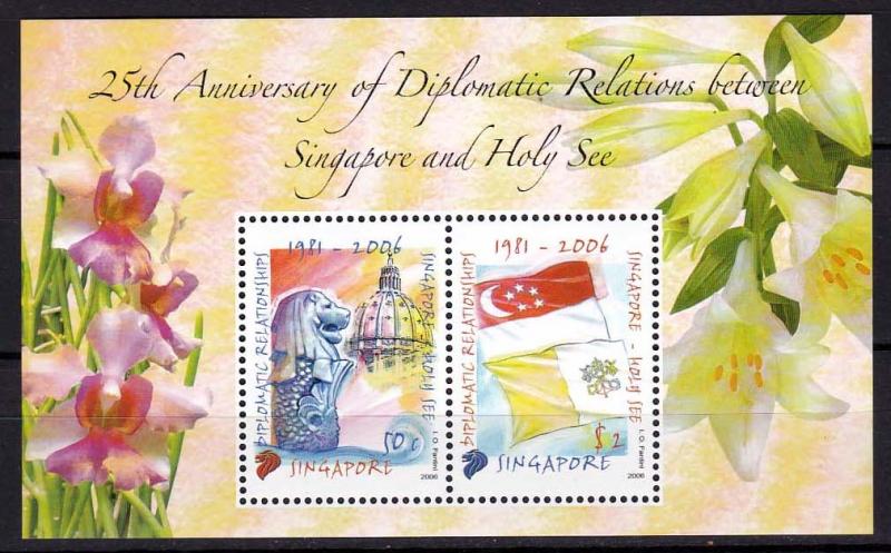 2006 - SINGAPORE, Diplomatic Relation Singapore and Vatican - Sc# 1233a - MNH**