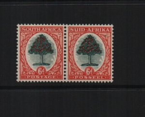 South Africa 1951 SG119a 6d lightly mounted mint pair