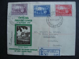 Australia NSW 150th Sc 163-5 FDC registered to Canada First Day Cover 