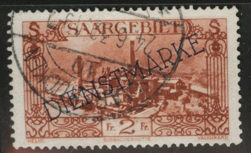 SAAR Scott o26 used official stamp