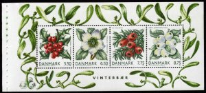 Denmark 2008 MNH** - Winter Berries and Flowers - Booklet Pane - Scott # 1421b