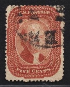 US Stamp #27 5c Brick Red Jefferson Type I USED SCV $1450