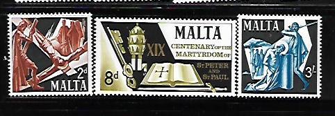 MALTA, 364-366, MNH, ST. PETER & ST. PAUL