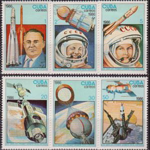 CUBA 1986 - Scott# 2851-6 Space 25th. Set of 6 NH