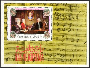 Ras Al Khaima UAE 1972 Music Composer Mozart S/S MNH