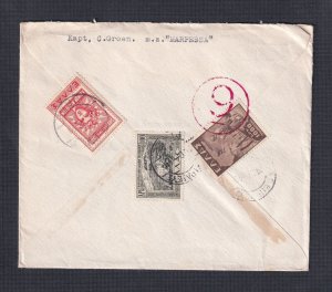 GREECE 1949-53 MULTIPLE ISSUES ON 2 AIRMAIL COVERS SALONIKI & PIRAEUS - HOLLAND