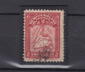 Newfoundland 1908 2c Island/Peninsula Error/Flaw JK2664