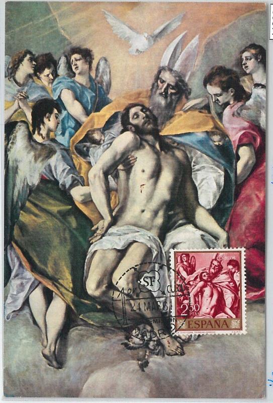 59077  -  SPAIN - POSTAL HISTORY: MAXIMUM CARD 1961  -  ART Religion