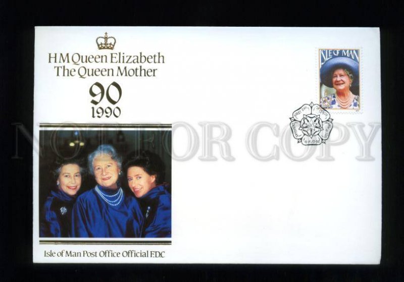 161427 ISLE OF MAN 1990 HM Queen Elizabeth FDC QUEEN MOTHER