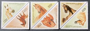 Benin 1997 #1053a-c, Horses, MNH.