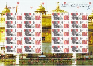 60th Anniversary of India Independence - Ghandi Smilers Stamp sheet - TS-195