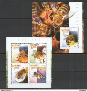 2015 Guinea-Bissau Fauna Insects Honey Bees Kb+Bl ** Stamps St1146