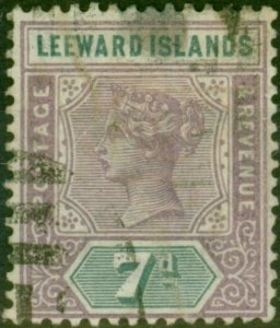 Leeward Islands 1890 7d Dull Mauve & Slate SG6 Good Used