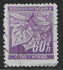 Czechoslovakia - Bohemia and Moravia #60h Linden Leaves & Open Buds