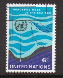 United Nations  New York  #215  cancelled 1971  peaceful uses of seabed
