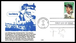 1989 Lou Gehrig The Iron Horse Sc 2417 LRC cachet FDC signed Jose Diaz (1F