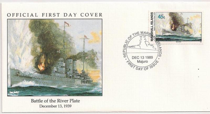 Marshall Islands-Battle of the River Plate Fdc