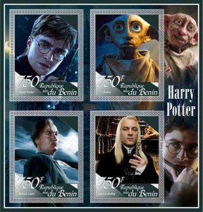 Stamps. Cinema. Harry Potter  2022 year 1+1 sheets perforated  Benin