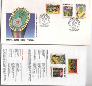 Malaysia Scott 395-397 Scout set on FDC with brochure enclosed