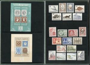 DENMARK 1975 OFFICIALLY ISSUED YEAR FOLDER CONTAINING ALL MINT NH STAMPS SHOWN