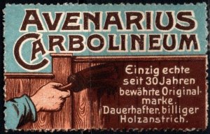 Vintage Germany Poster Stamp Avenarius Carbolineum Only Genuine Original Brand