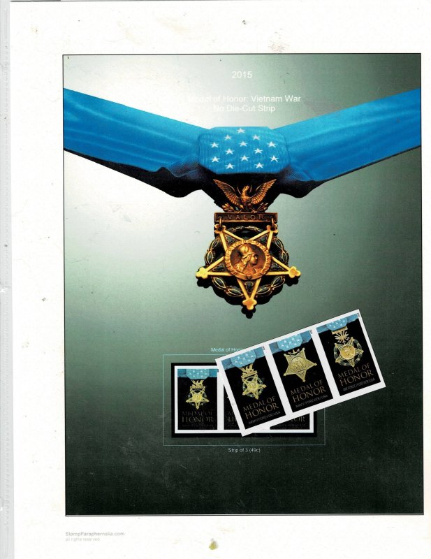 Medal of Honor Vietnam Forever US Postage IMPERF Sheet of 20 stamps #4822a-23a