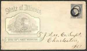 USA SCOTT #206 STAMP SUPT. PUBLIC INSTRUCTION STATE OF ILLINOIS COVER 1880s