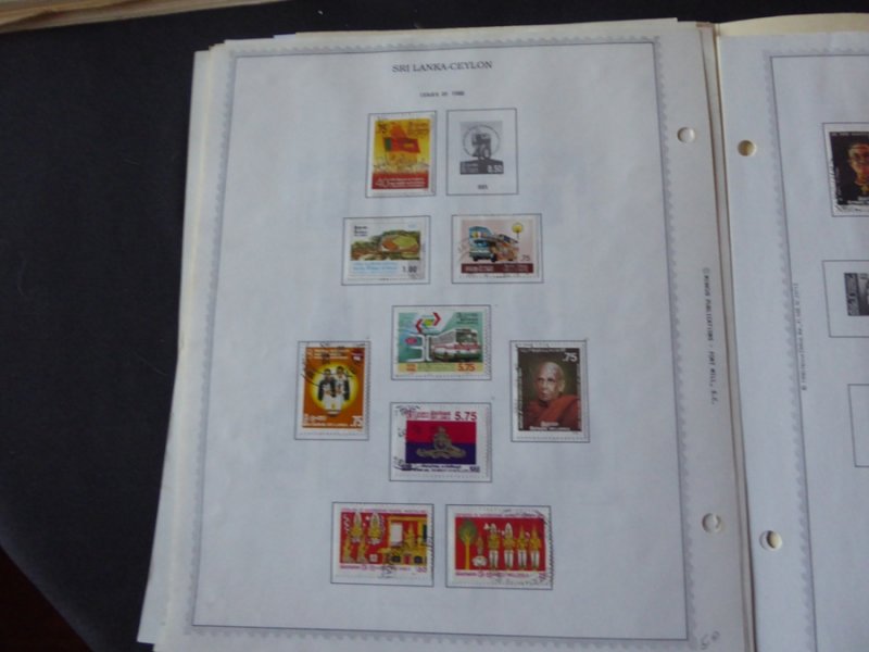 Sri Lanka 1973-1989 Stamp Collection on Album Pages