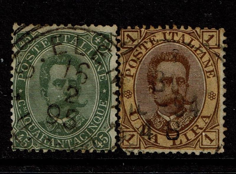 Italy SC# 54 and 56, Used, Hinge Remnants - S4219