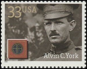 US 3395 Distinguished Soldiers Alvin C York 33c single (1 stamp) MNH 2000