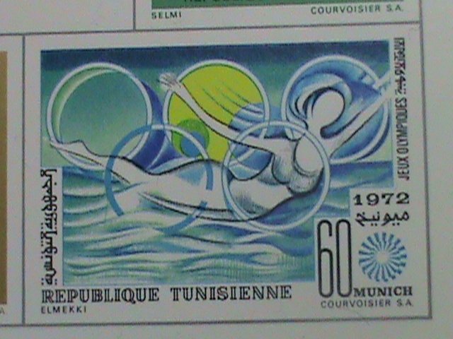 ​TUNISIA-1972 SC# 584a SUMMER OLYMPIC MUNICH'72   IMPERF:MNH SHEET-VERY FINE