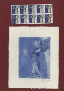 Sweden 1980 Christmas Angel stamp engraving signed Zlatko Jakus Scott #1339