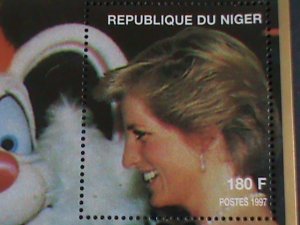 NIGER STAMP 1997 PRINCESS OF WALES-LADY DIANA-REMEMBER ALWAYS-MNH S/S  EST, $4