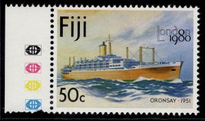 FIJI QEII SG599w, 1980 50c Oronsay, NH MINT. Cat £24. WMK CROWN TO RIGHT