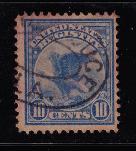 1911 Registry Mail 10c ultramarine Sc F1 used CV $14 (E