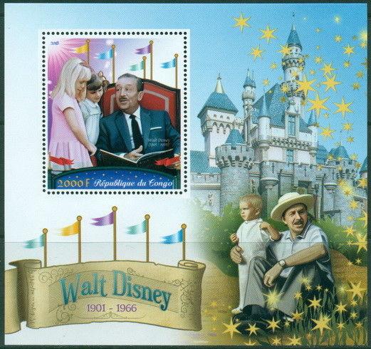 Walt Disney Cartoons Cinema Disneyland Fairytales Congo MNH stamp set