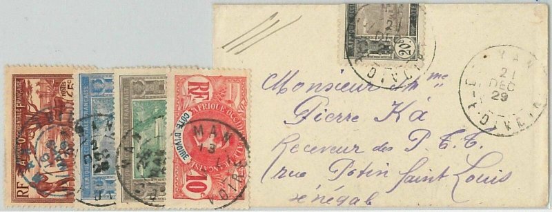 44832 - IVORY COAST Côte d'Ivoire - POSTAL HISTORY: SMALL COVER to SENEGAL 1929