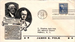 #816 James K. Polk Prexie Presidential – Anderson Cachet Addressed to Ander...