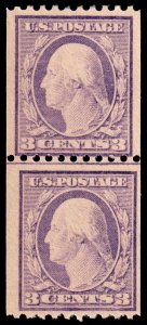 United States Scott 489 Joint Line Pair, Perf. 10 Horz. (1917) Mint H F-VF W